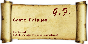 Gratz Frigyes névjegykártya